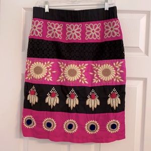 Anthropology Fuschia pink and black skirt